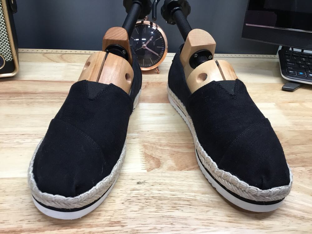 Toms Alpargata Platform Rope Women's 9.5 Black Slip-On Classic Comfort Shoes